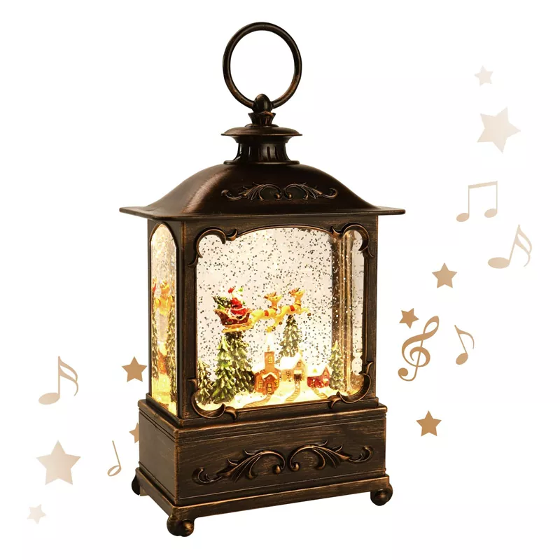 Elk Christmas Snow Globe Lantern နှစ်ခု